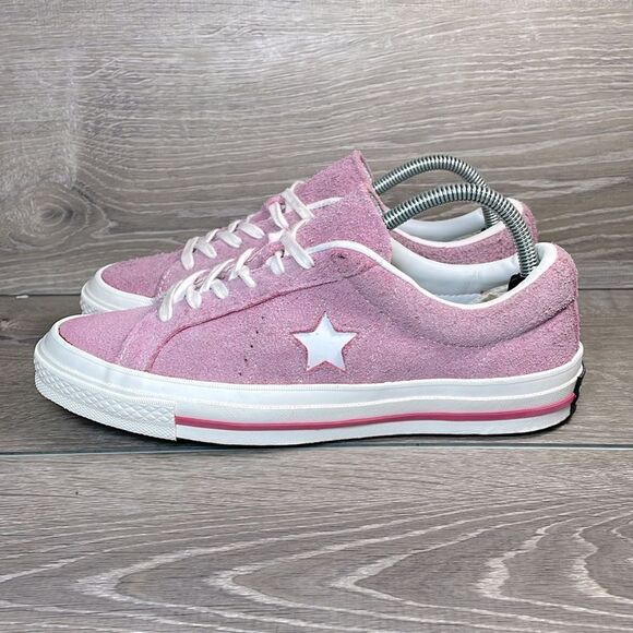 Converse One Star Ox Pink Leather Women’s Sz 9.5 Low Top Lace Up Sneakers - Picture 3 of 12